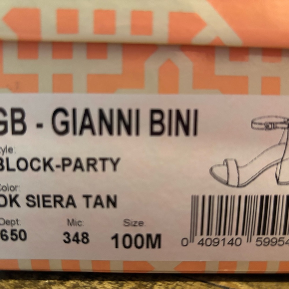 Gianni Bini Siera Tan small heel sandals . Size 10. Gently worn twice.